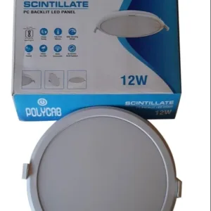 Round Polycab PC Backlit LED Panel, 12 W, Natural White